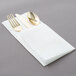 Visions Gold Heavy Weight Plastic Cutlery Set with White Pocket Fold Napkin - 50/Case Main Thumbnail 5