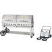 Crown Verity MCC-72RDP 72" Mobile Outdoor Cart Grill with 2 Vertical Propane Tanks and Roll Dome Package Main Thumbnail 1