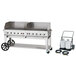 Crown Verity MCC-72WGP 72" Mobile Outdoor Cart Grill with 2 Vertical Propane Tanks and Wind Guard Package Main Thumbnail 1