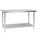 Steelton 30" x 60" 18 Gauge 430 Stainless Steel Work Table with Undershelf Main Thumbnail 3