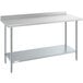 A Steelton stainless steel work table with undershelf and rear upturn.
