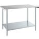 Steelton 30" x 48" 18 Gauge 430 Stainless Steel Work Table with Undershelf and 2" Rear Upturn Main Thumbnail 4