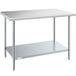 Steelton 30" x 48" 18 Gauge 430 Stainless Steel Work Table with Undershelf Main Thumbnail 3