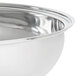 A close up of a Vollrath stainless steel water pan with a silver rim.