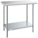 A Steelton stainless steel work table with undershelf.
