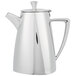 A Vollrath stainless steel coffee pot with a lid and handle.