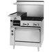 Blodgett BRB-12G-4-36C Natural Gas 4 Burner 36" Manual Range with Left 12" Raised Griddle / Broiler and Convection Oven Base - 190,000 BTU Main Thumbnail 1