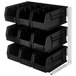 Carlisle 381109LG 18" x 12" x 19" Aluminum 3-Tier Packet Rack with 3.5 Qt. Black Compartment Bins Main Thumbnail 2