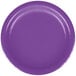 A close-up of a Creative Converting amethyst purple paper plate.