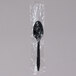 Choice Individually Wrapped Medium Weight Black Plastic Teaspoon - 100/Pack Main Thumbnail 3
