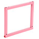 A pink metal frame for a Carnival King cotton candy machine.