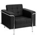 Flash Furniture ZB-LESLEY-8090-CHAIR-BK-GG Contemporary Black Leather Chair with Encasing Frame Main Thumbnail 1