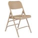 National Public Seating 301 Beige Premium Metal Triple-Brace Folding Chair Main Thumbnail 2