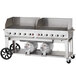 Crown Verity CCB-72WGP 72" Outdoor Club Grill with 2 Horizontal Propane Tanks and Wind Guard Package Main Thumbnail 1