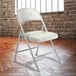 National Public Seating 952 Commercialine Gray Metal Folding Chair with Gray Padded Vinyl Seat Main Thumbnail 1