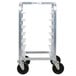 A Channel HT307 metal cart with shelves on black wheels.