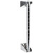 A silver Metro Super Erecta wall mount pole with a screw on the side.