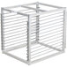 A Channel aluminum sheet pan rack with 13 shelves on it.