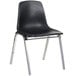 National Public Seating 8110 Chrome Metal Stacking Chair with Black Poly Shell Back and Seat Main Thumbnail 1