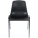 National Public Seating 8110 Chrome Metal Stacking Chair with Black Poly Shell Back and Seat Main Thumbnail 3