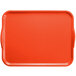 A citrus orange rectangular tray with handles.