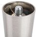 A Master-Bilt stainless steel leg cylinder with a screw on top.