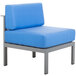 BFM Seating PH6101SG-M Belmar Soft Gray Aluminum Outdoor / Indoor Armless Cushion Chair Main Thumbnail 2
