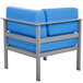 BFM Seating PH6101SG-R Belmar Soft Gray Aluminum Outdoor / Indoor Cushion Armchair with Right Armrest Main Thumbnail 3