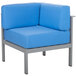 BFM Seating PH6101SG-R Belmar Soft Gray Aluminum Outdoor / Indoor Cushion Armchair with Right Armrest Main Thumbnail 2