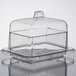 A clear plastic Fineline rectangular tray with a lid.