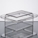 A clear plastic rectangular tray with a clear plastic lid.