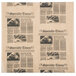 American Metalcraft PPCN1212 12" x 12" Natural Newspaper Print Deli Sandwich Wrap Paper - 1000/Pack Main Thumbnail 2