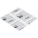 American Metalcraft PPRN1100 10" x 10" White Newspaper Print Deli Sandwich Wrap Paper - 1000/Pack Main Thumbnail 3