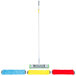 A Unger SmartColor Microfiber Mop Kit with a pole and three colorful mop pads.
