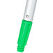 A Unger SmartColor green and silver mop handle.