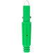 A green plastic Unger SmartColor mop handle with a metal cone adapter.