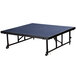 National Public Seating TFXS48482432C04 Transfix 48" x 48" Adjustable Portable Stage with Blue Carpet - 24" to 32" Height Main Thumbnail 1