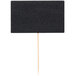 A black wooden Tablecraft chalkboard pick with a black surface on top.