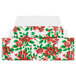 A white paper candy box with red and green poinsettia flowers.