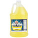 A Carnival King 1 gallon plastic jug of yellow lemon snow cone syrup.