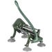A green and silver metal Choice Prep French fry cutter with suction feet.
