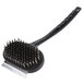 A black Chef Master grill cleaning brush with silver handles and bristles.