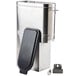 A stainless steel Grindmaster 3 gallon iced tea dispenser with a stainless steel lid.