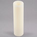 A white cylindrical wax pillar candle.
