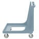 A slate blue plastic Cambro Camdolly for 1826MTC Camcarriers with wheels.