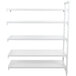 A white rectangular Camshelving Premium add on unit with 4 shelves.