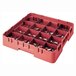 Cambro 16S434163 Camrack 5 1/4" High Customizable Red 16 Compartment Glass Rack Main Thumbnail 1