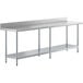 Regency 24" x 96" 18-Gauge 304 Stainless Steel Commercial Work Table with 4" Backsplash and Galvanized Undershelf Main Thumbnail 1