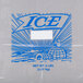 A clear plastic ice bag with a blue and white Igloo logo.