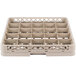 A white plastic Vollrath Traex glass rack with 25 compartments and 1 extender.